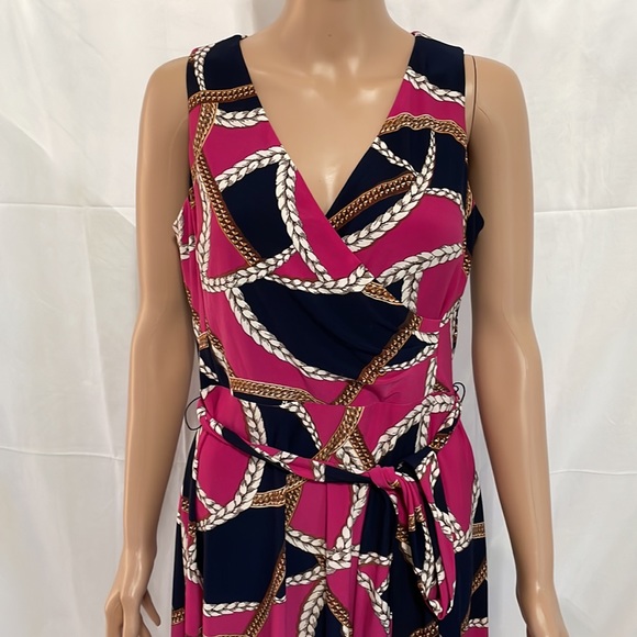 Lauren Ralph Lauren Petite Print Tie-Waist Jersey Dress - Picture 5 of 8